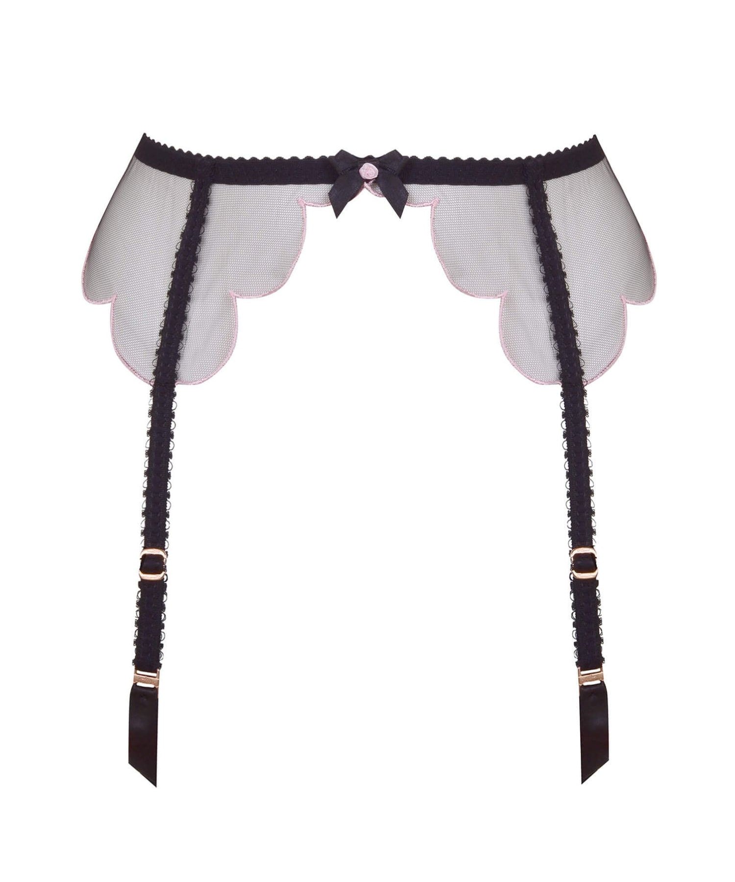 Agent Provocateur Lorna (Black/Pink) Suspender - Luxury Lingerie | Avec Amour Sexy Lingerie