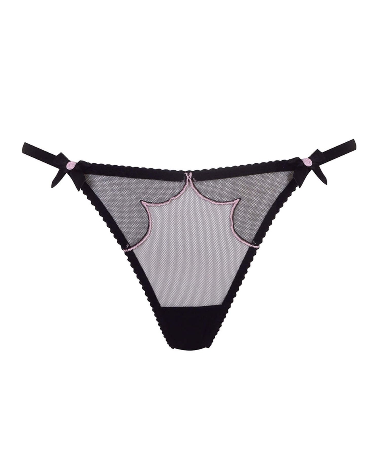 Agent Provocateur Lorna (Black/Pink) Thong - Luxury Lingerie | Avec Amour Sexy Lingerie