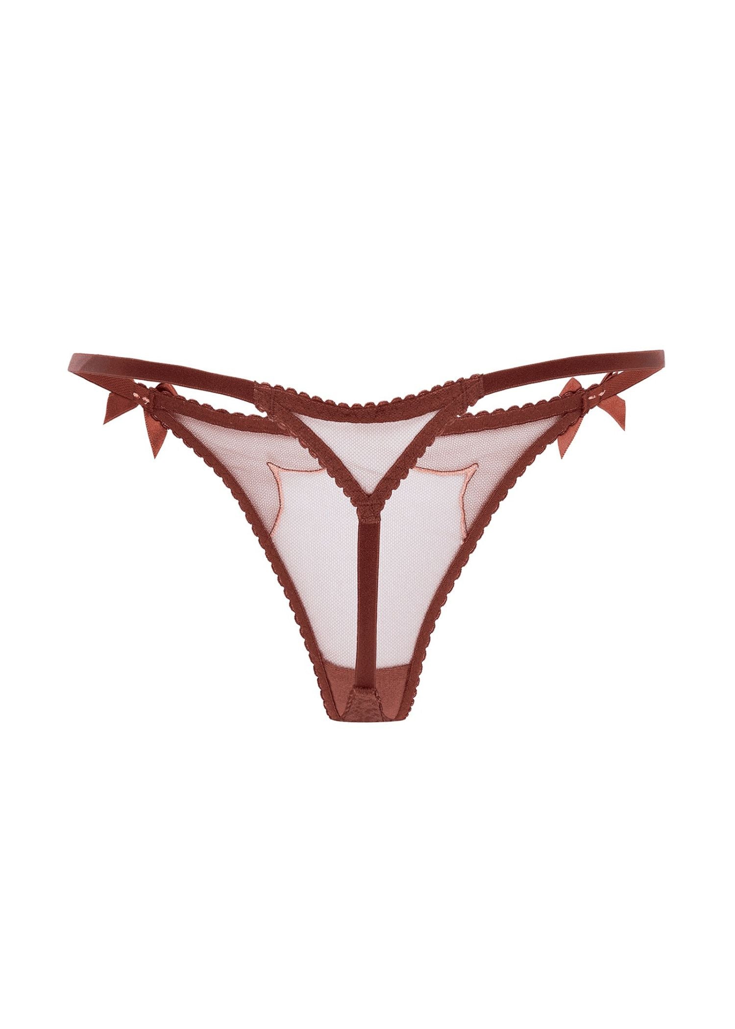 Agent Provocateur Lorna Thong (Chestnut / Peach) | Avec Amour Sexy Lingerie