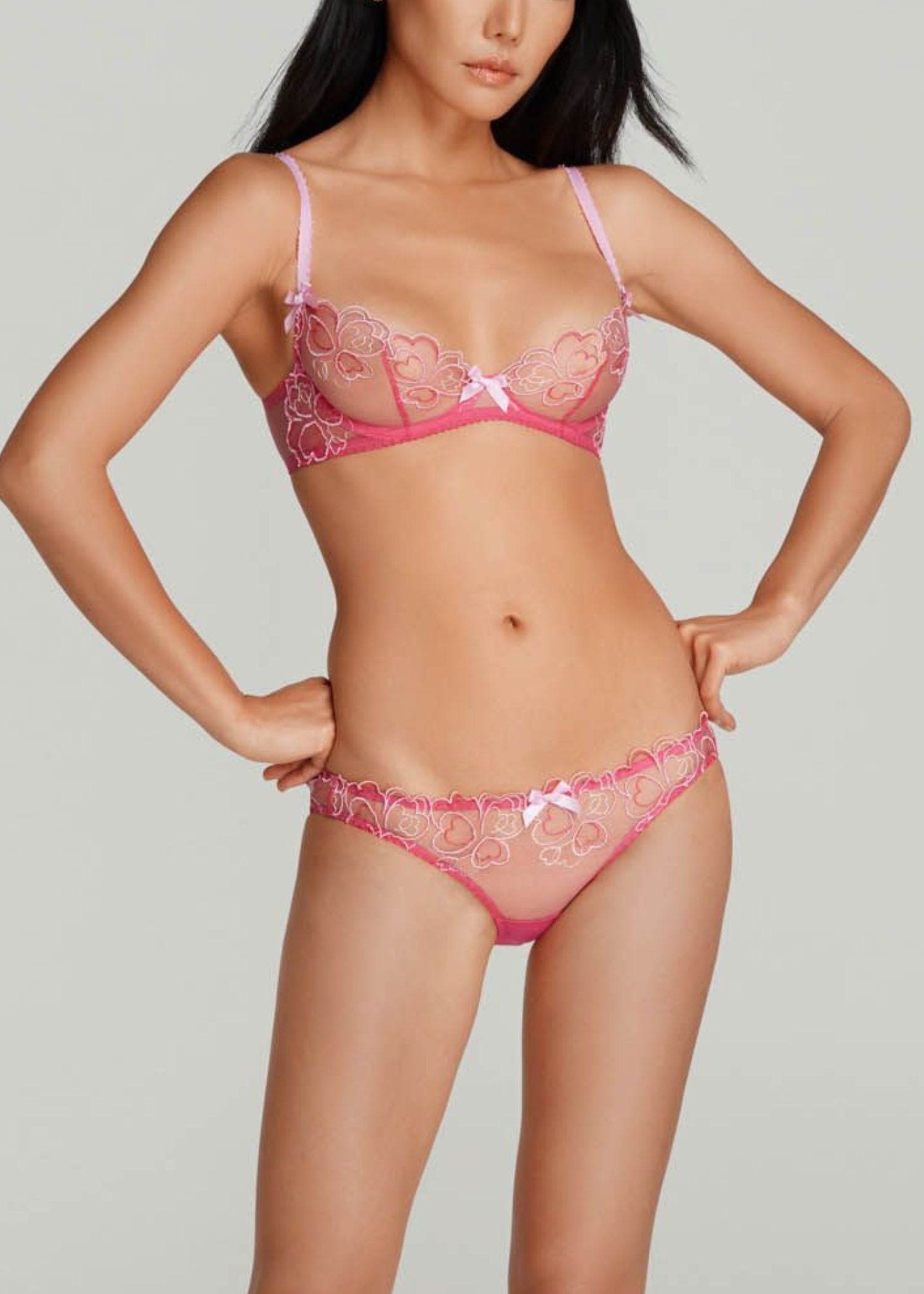 Agent Provocateur Maysie Plunge Bra (Fuchsia / Baby Pink) | Avec Amour Luxury Lingerie