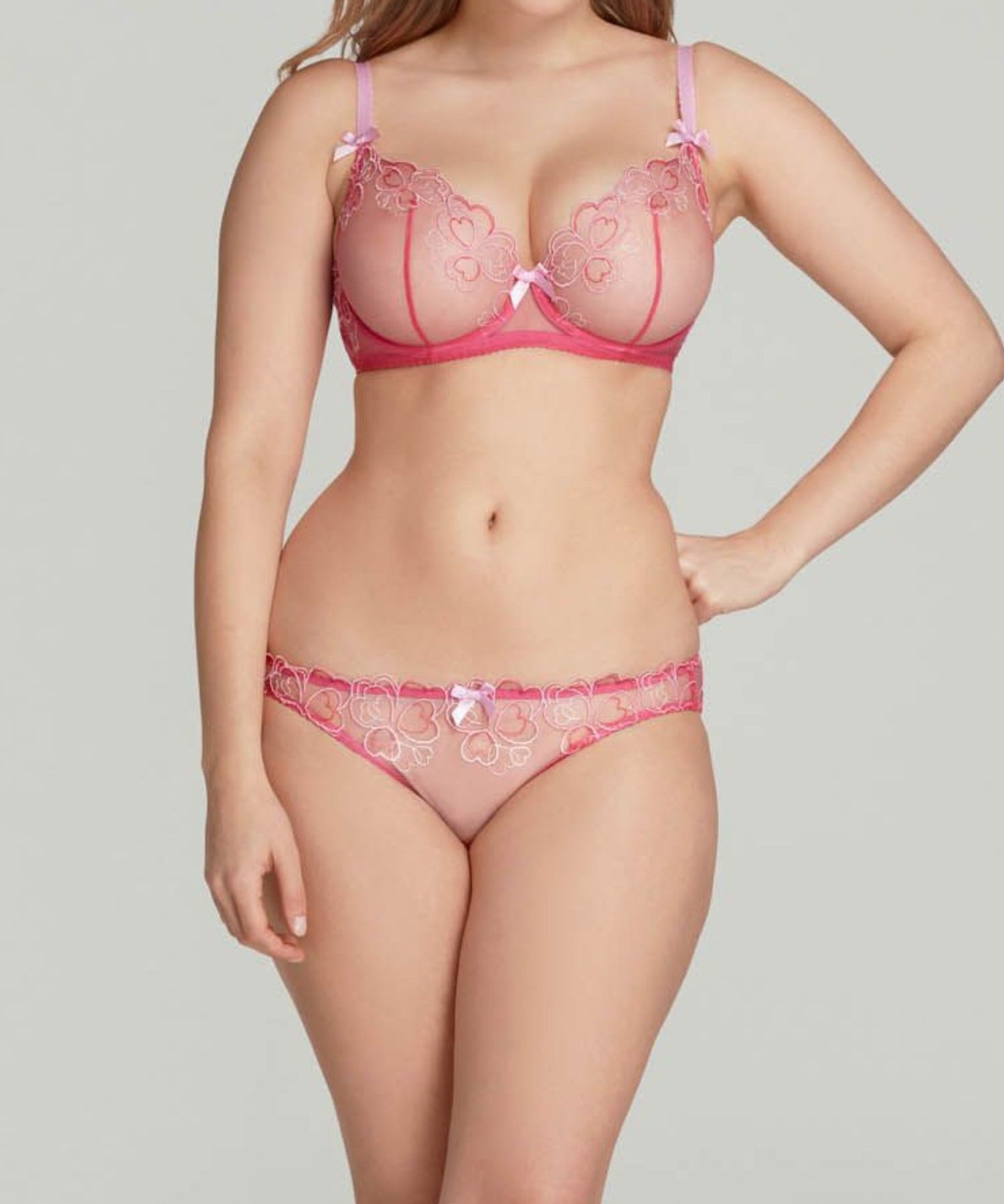 Agent Provocateur Maysie Plunge Bra (Fuchsia / Baby Pink) | Avec Amour Luxury Lingerie
