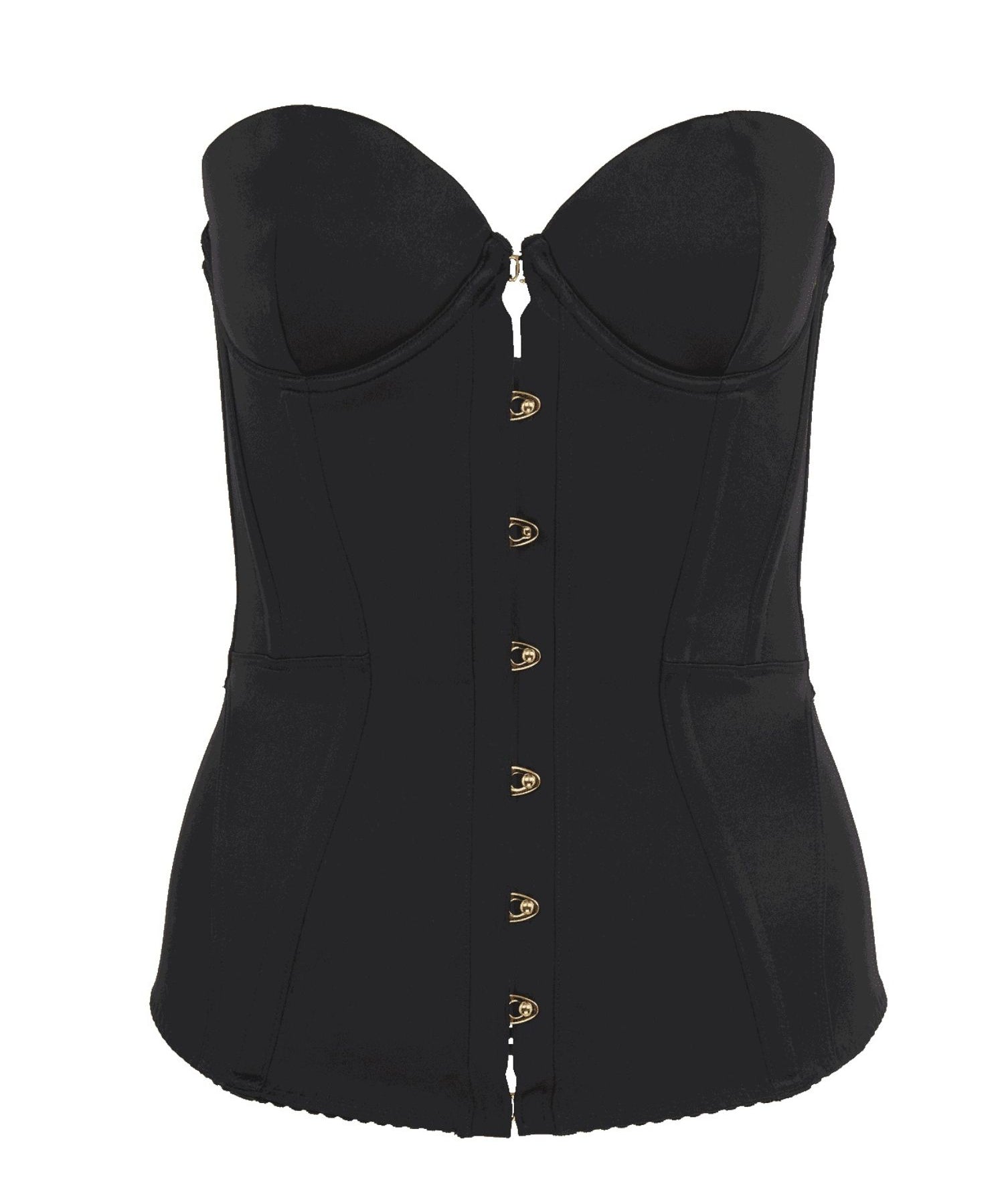 Agent Provocateur Mercy Satin Corset (Black) | Avec Amour Luxury Lingerie