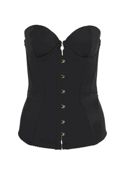 Agent Provocateur Mercy Satin Corset (Black) | Avec Amour Luxury Lingerie