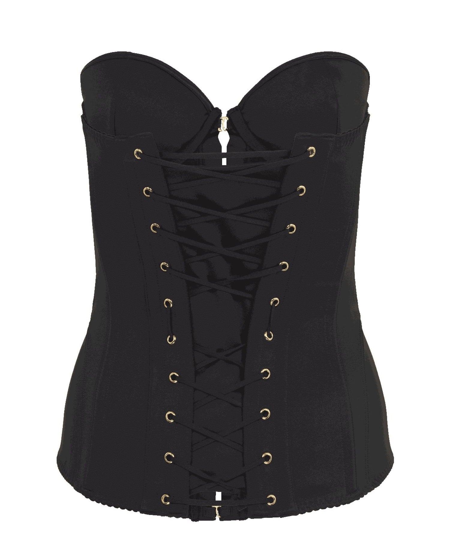 Agent Provocateur Mercy Satin Corset (Black) | Avec Amour Luxury Lingerie