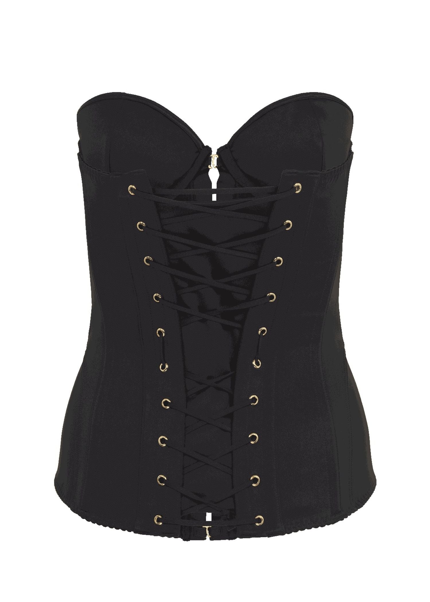 Agent Provocateur Mercy Satin Corset (Black) | Avec Amour Luxury Lingerie