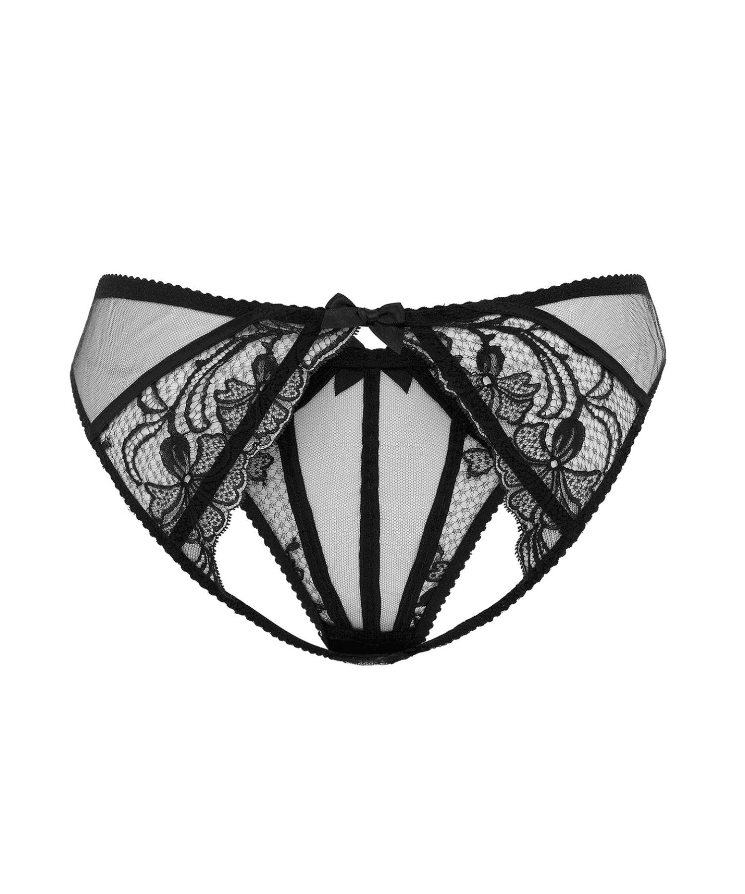 Agent Provocateur Rozlyn Ouvert Lace Brief (Black) | Avec Amour Sexy Lingerie