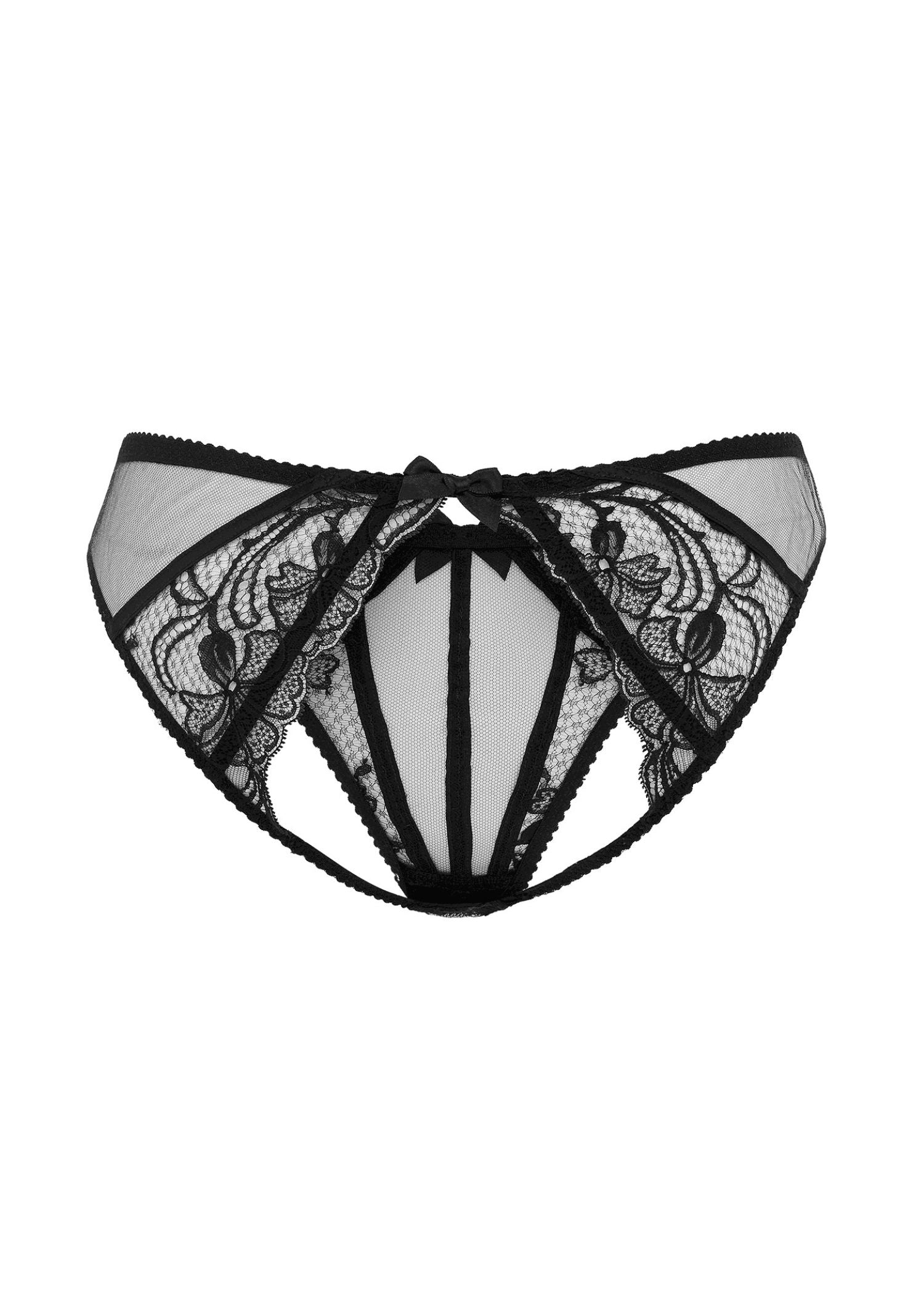 Agent Provocateur Rozlyn Ouvert Lace Brief (Black) | Avec Amour Sexy Lingerie