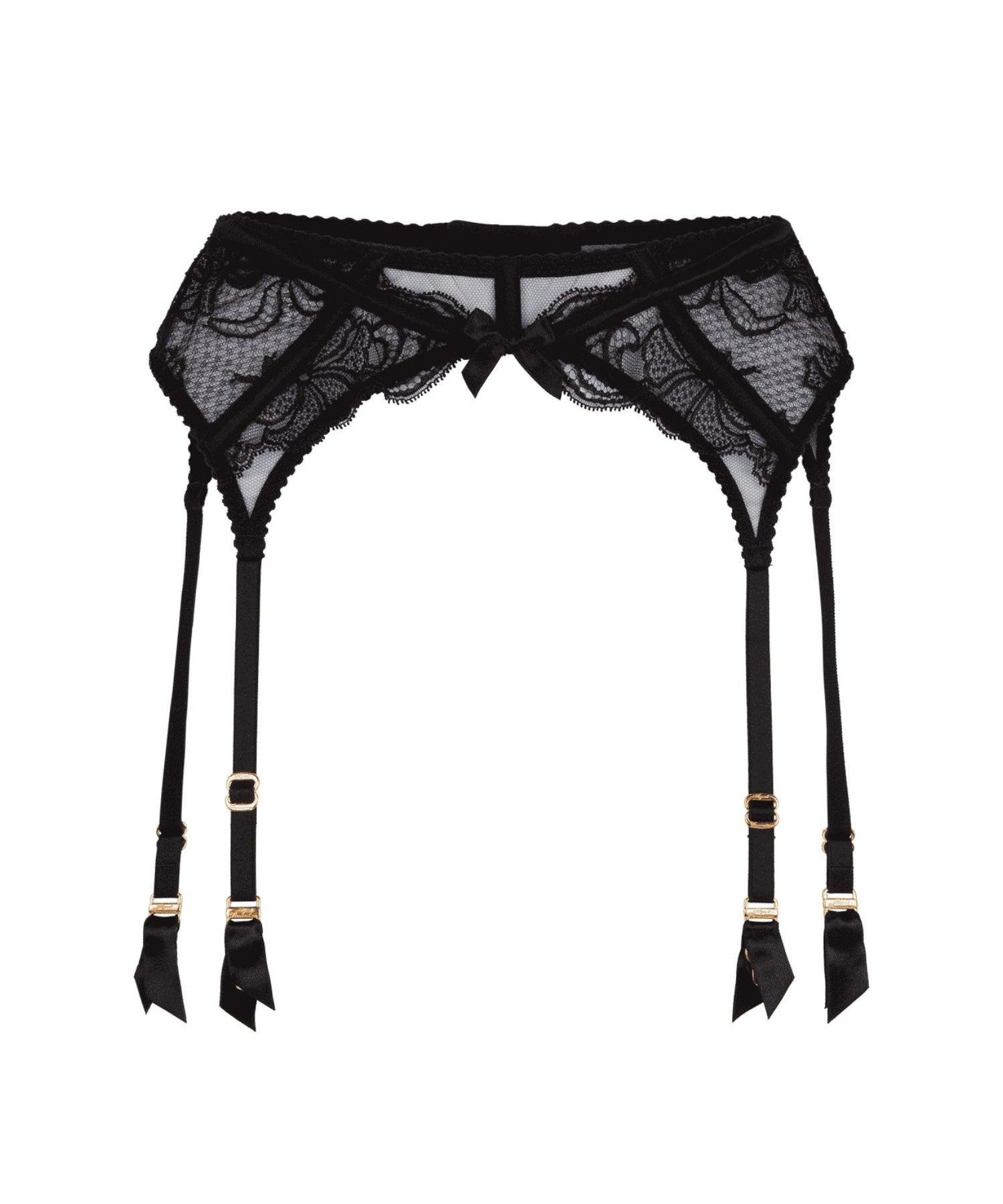 Agent Provocateur Rozlyn Lace Suspender Belt (Black) | Avec Amour Sexy Lingerie