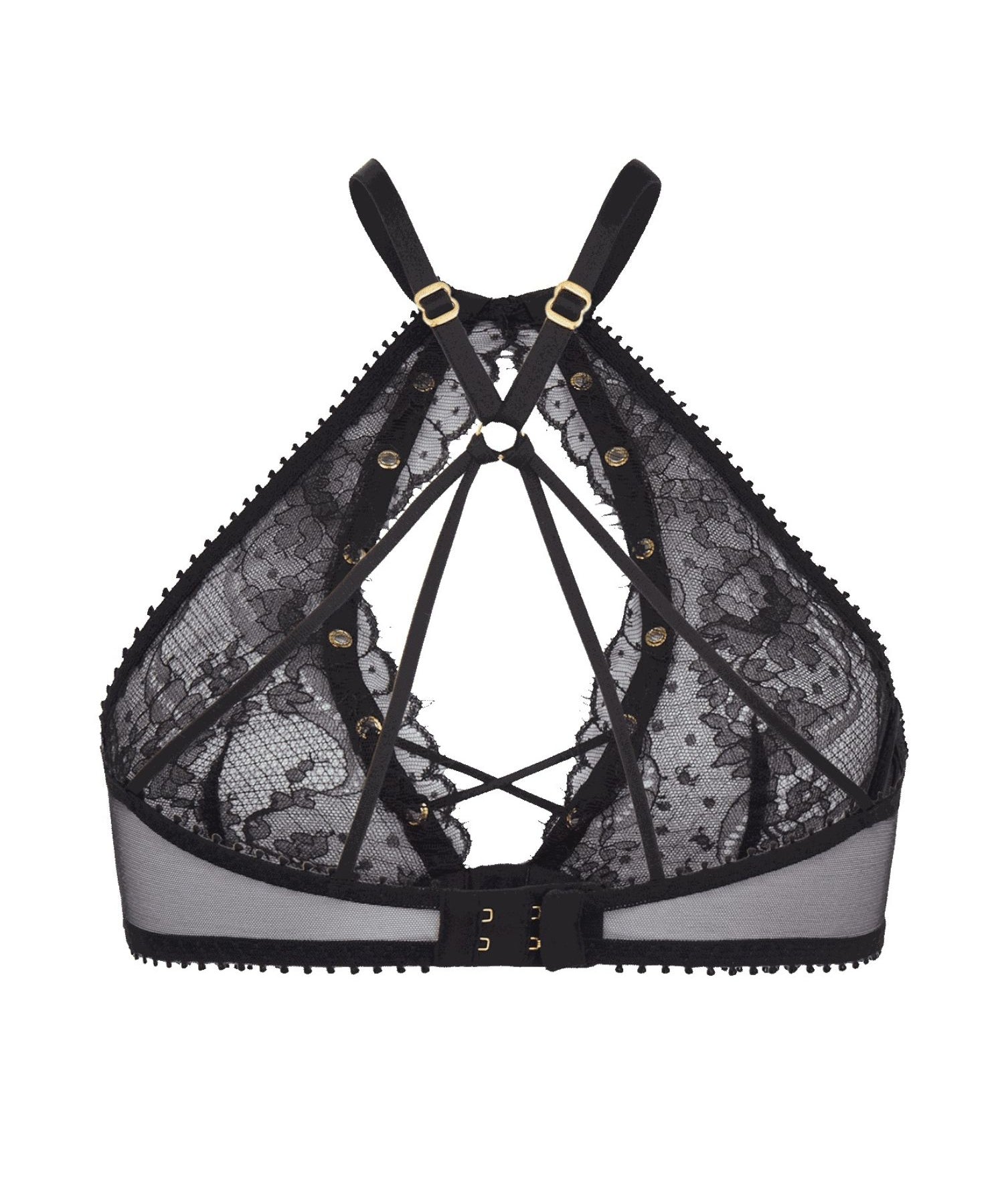 Agent Provocateur Vallentina High Neck Underwired Bra (Black) | Avec Amour Luxury Lingerie