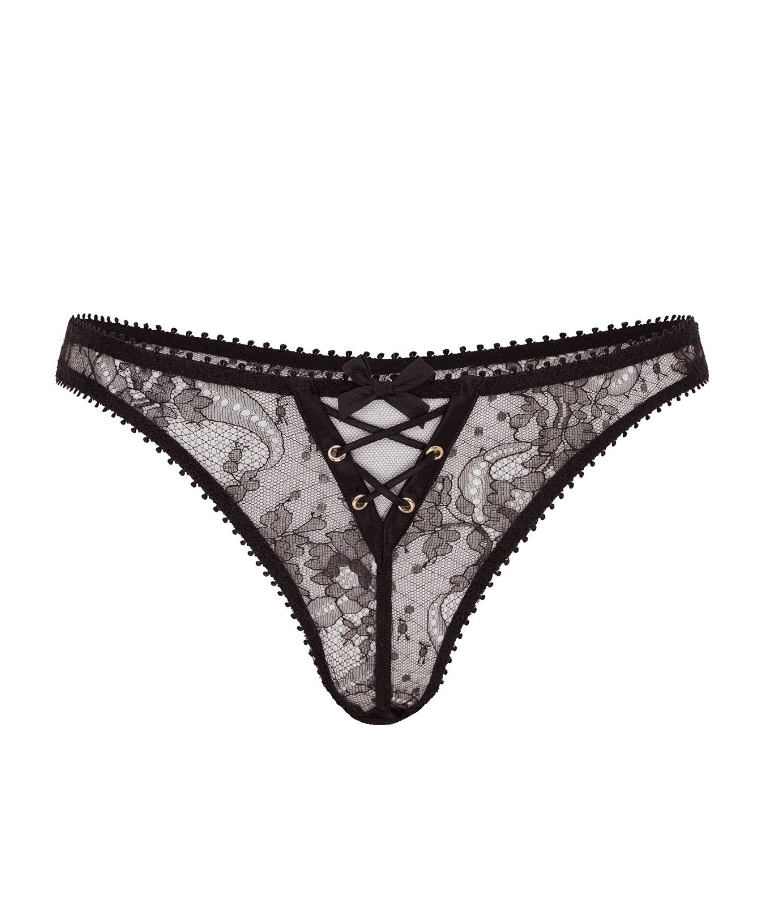 Agent Provocateur Vallentina Thong (Black) | Avec Amour Luxury Lingerie