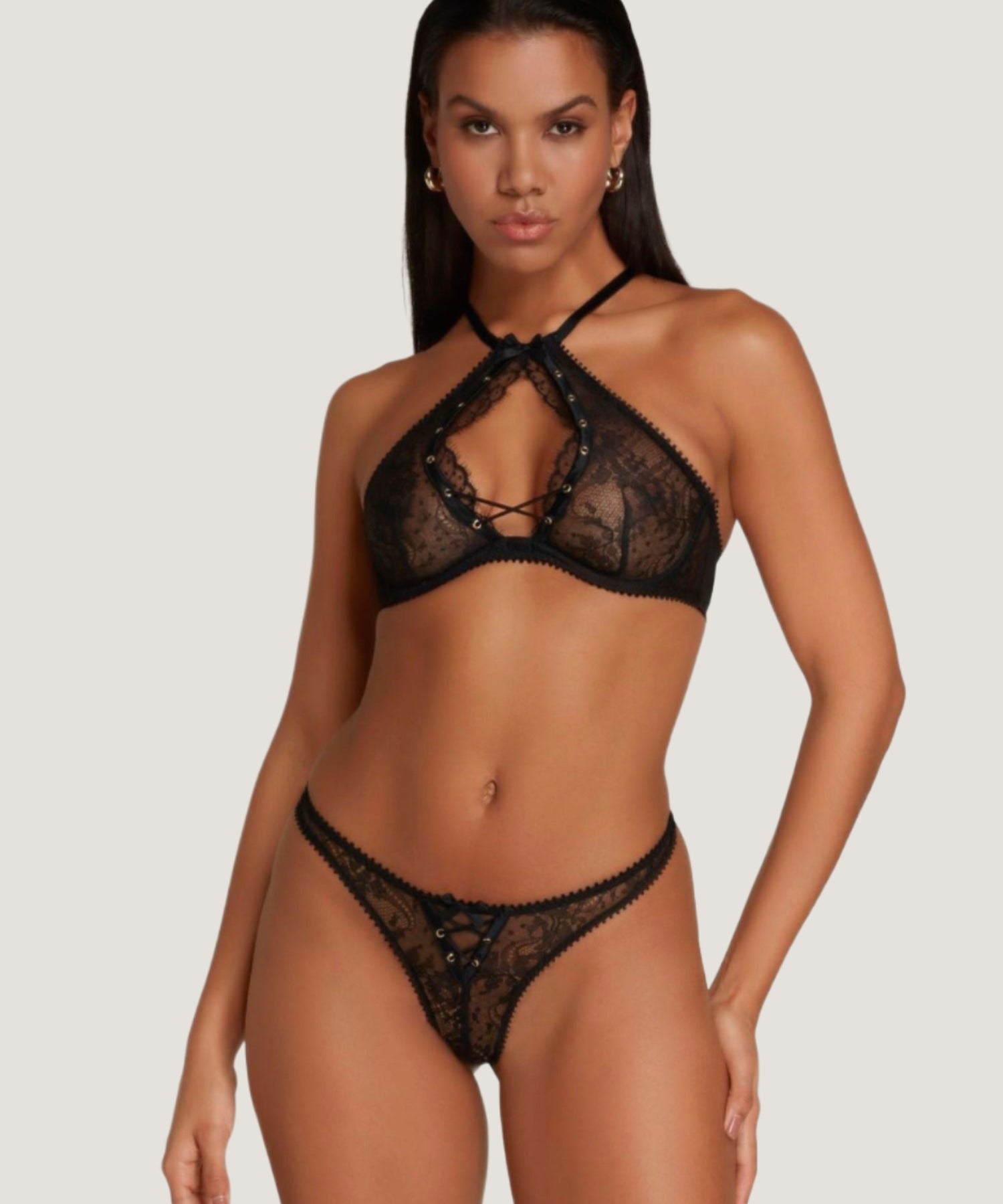 Agent Provocateur Vallentina Thong (Black) | Avec Amour Luxury Lingerie