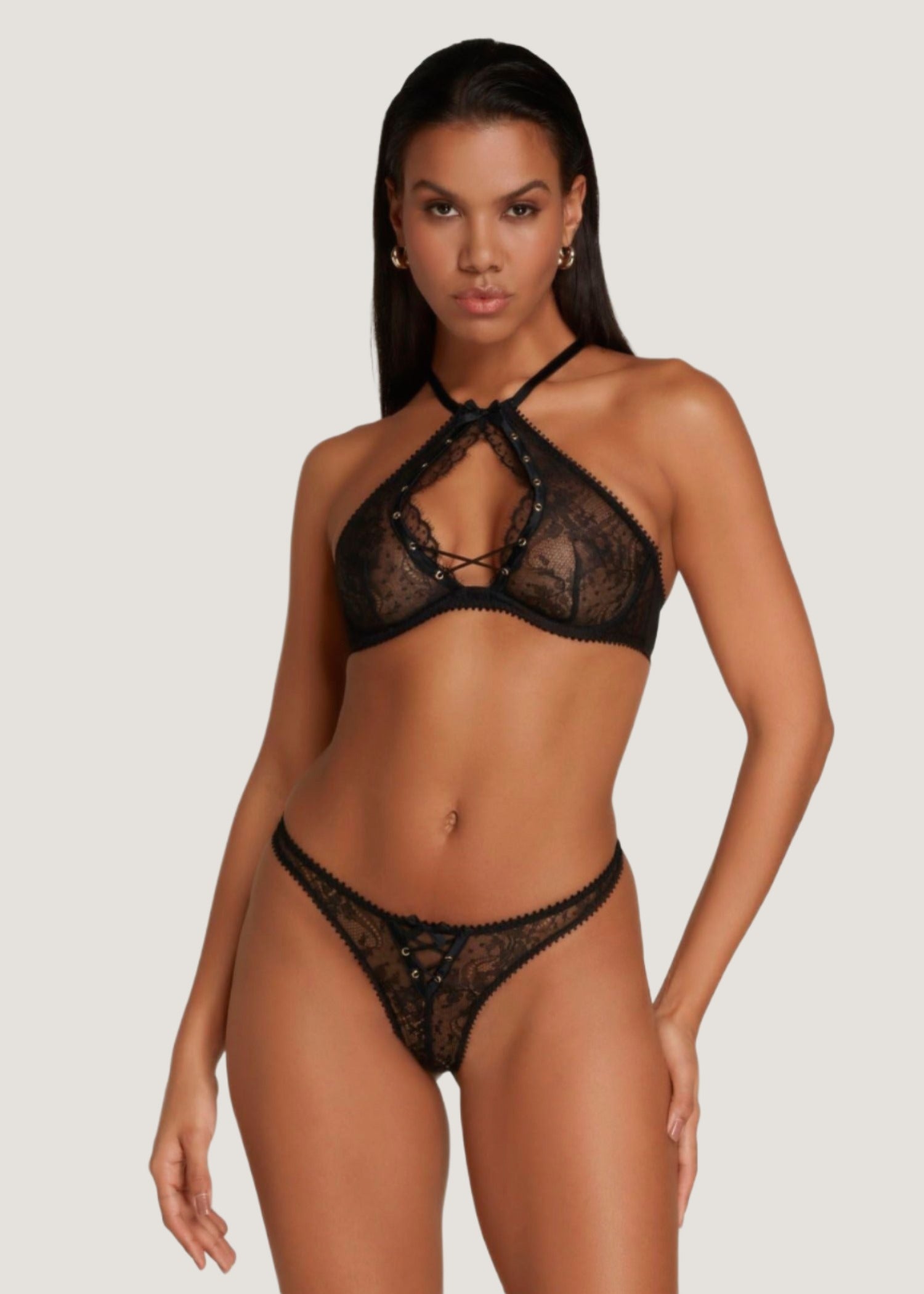 Agent Provocateur Vallentina Thong (Black) | Avec Amour Luxury Lingerie