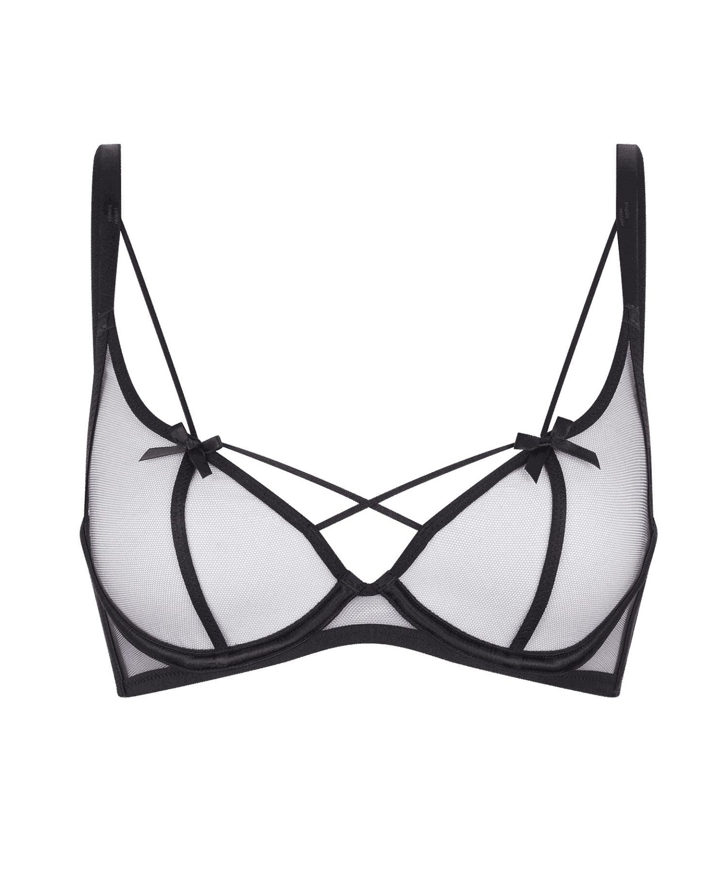 Agent Provocateur Zella Underwired Plunge Bra (Black) | Avec Amour Luxury Lingerie