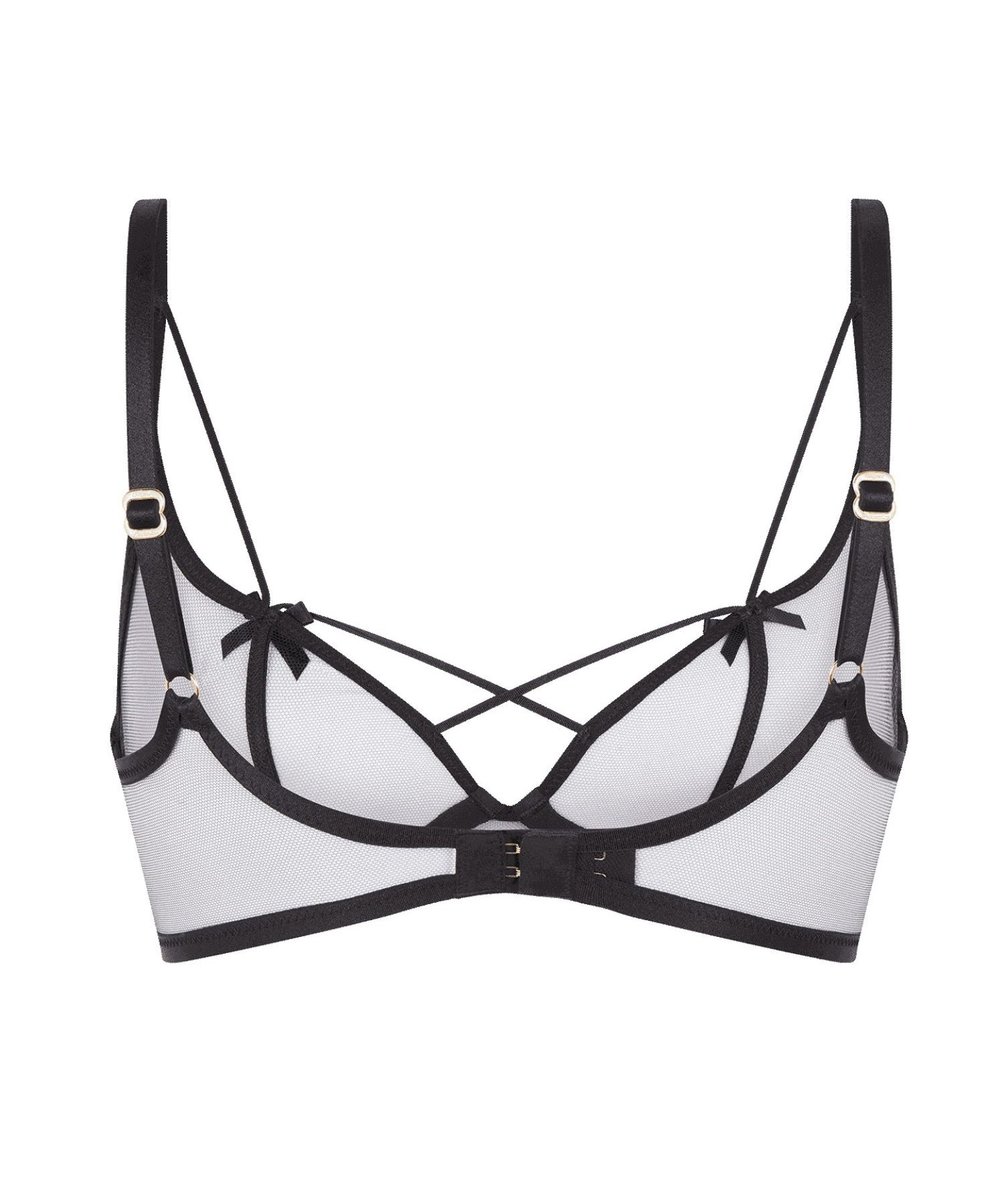 Agent Provocateur Zella Underwired Plunge Bra (Black) | Avec Amour Luxury Lingerie
