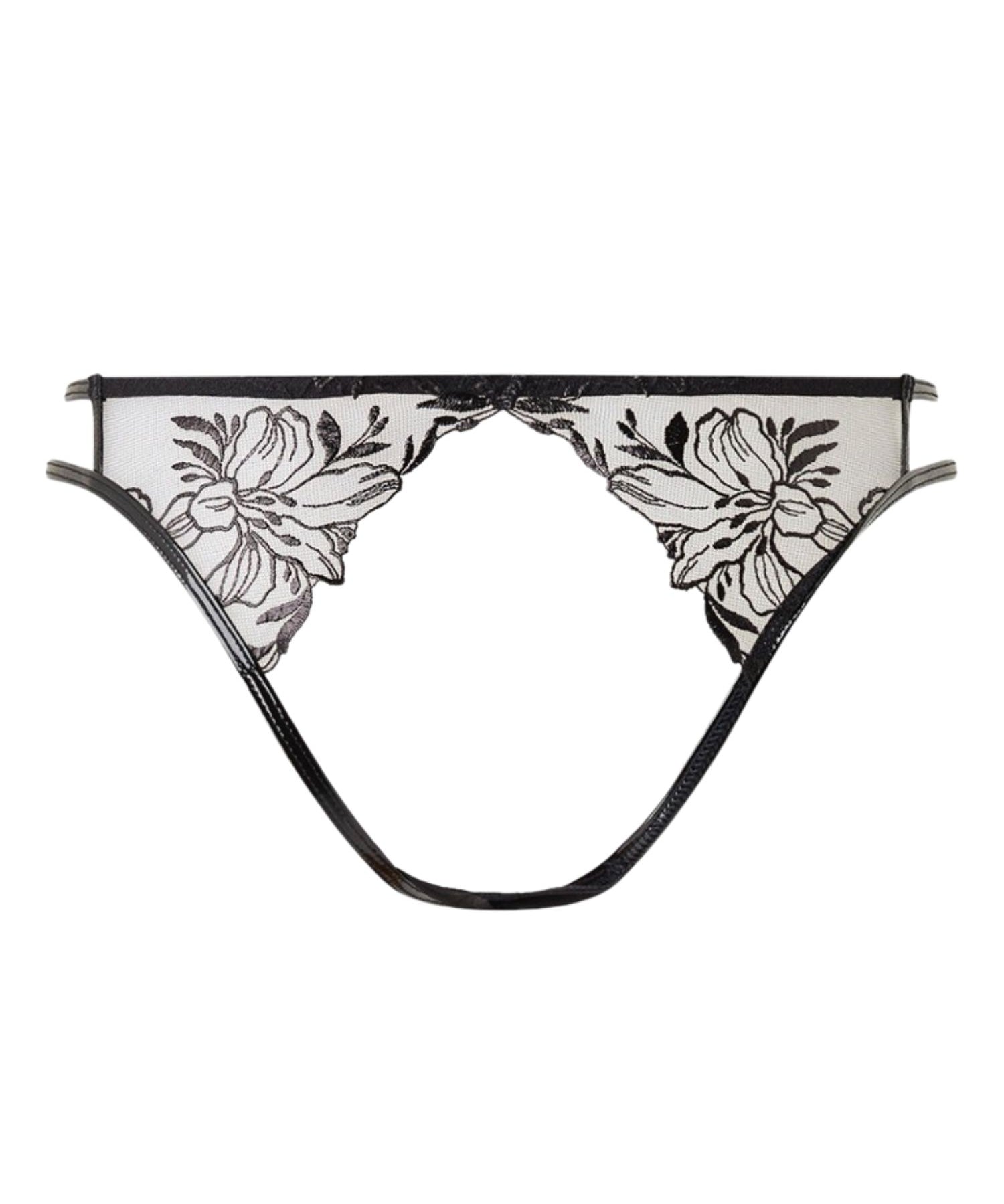 Agent Provocateur Ozella Ouvert Brief (Black) - Luxury Lingerie | Avec Amour Sexy Lingerie