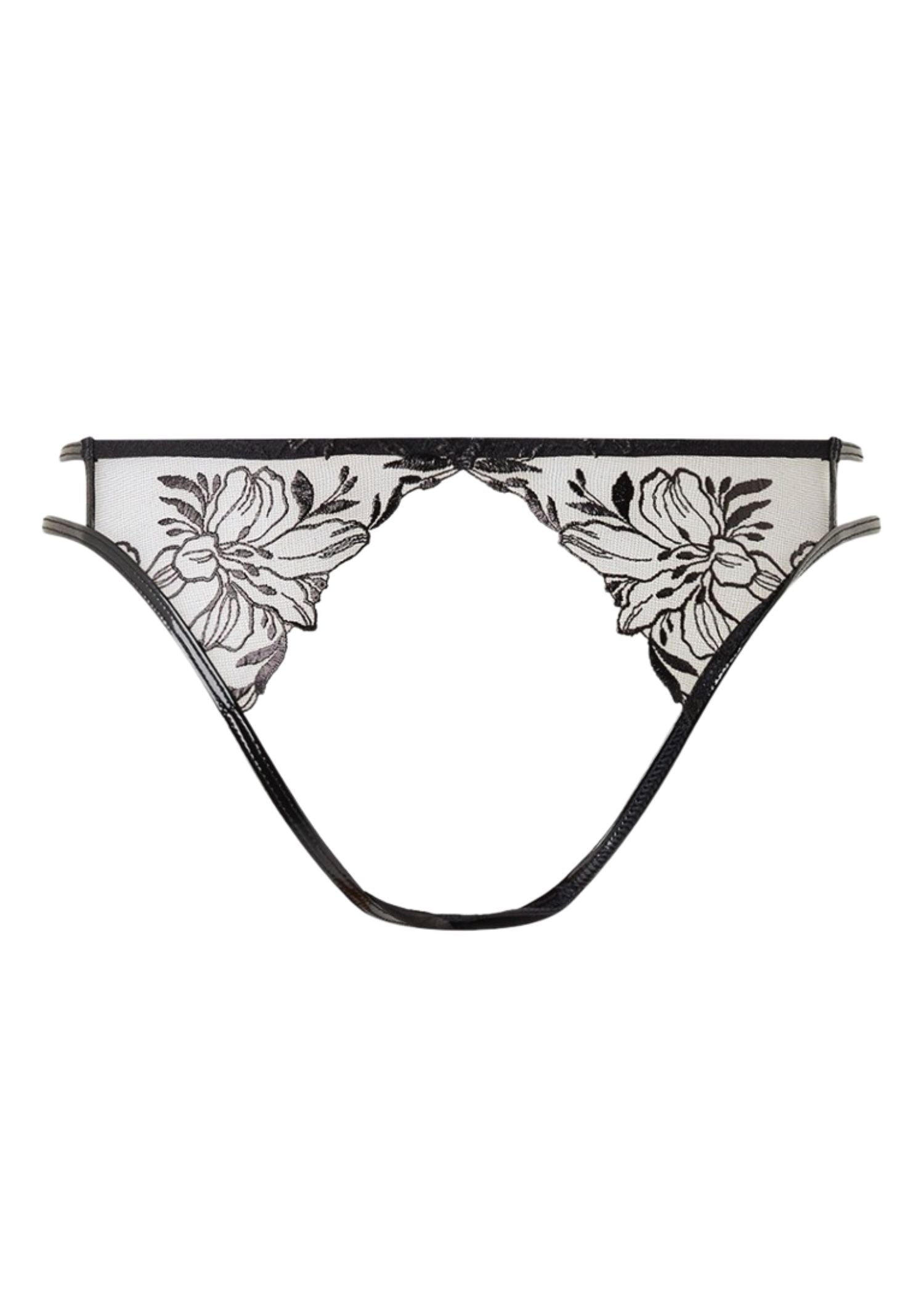 Agent Provocateur Ozella Ouvert Brief (Black) - Luxury Lingerie | Avec Amour Sexy Lingerie