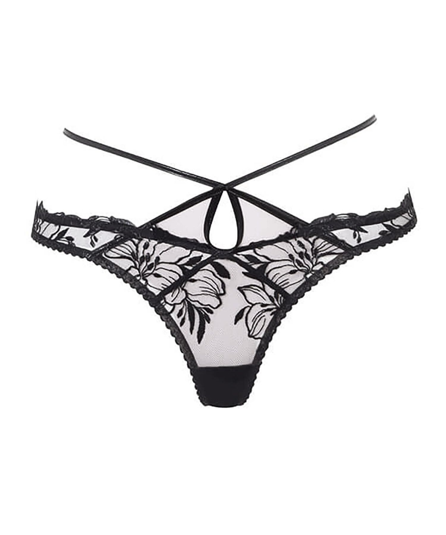 Agent Provocateur Ozella Thong (Black) - Luxury Lingerie | Avec Amour Sexy Lingerie