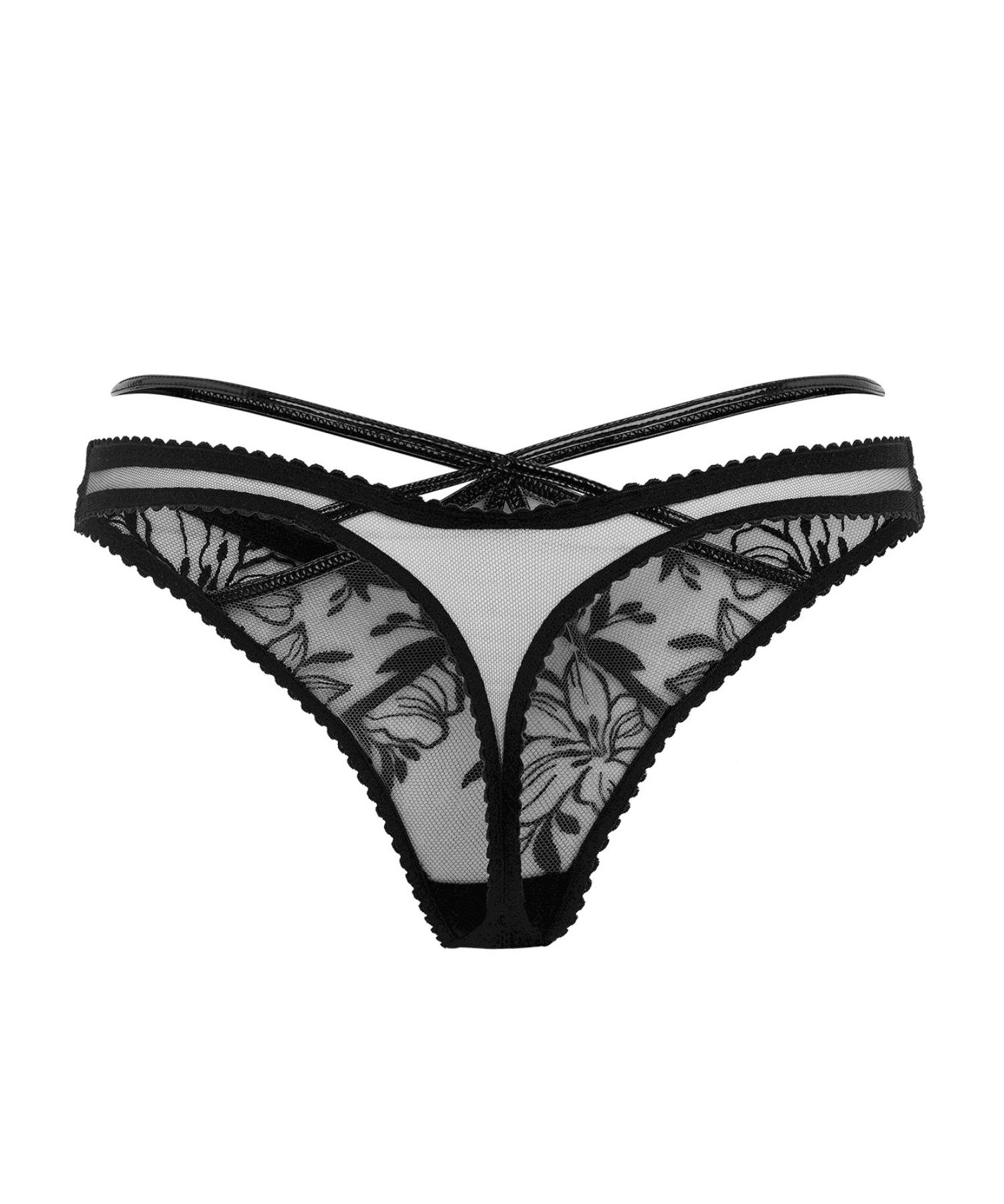Agent Provocateur Ozella Thong (Black) - Luxury Lingerie | Avec Amour Sexy Lingerie