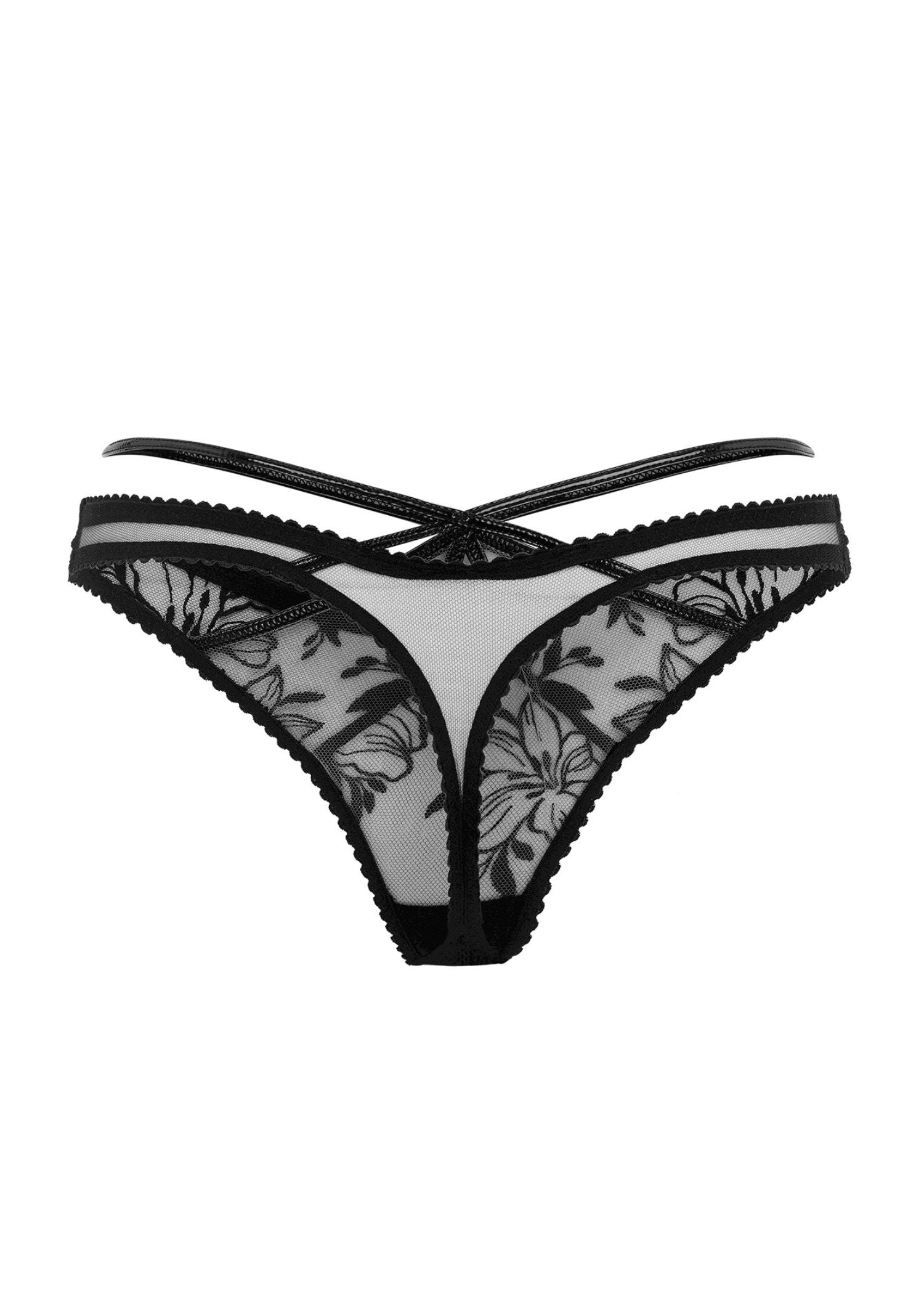 Agent Provocateur Ozella Thong (Black) - Luxury Lingerie | Avec Amour Sexy Lingerie