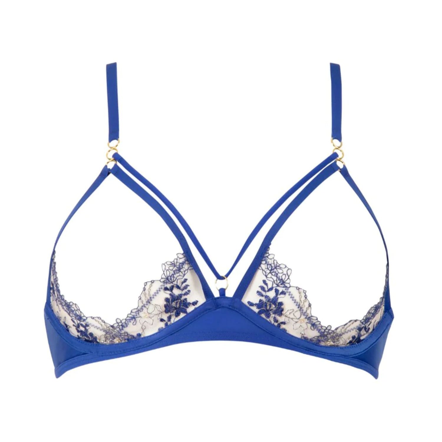 Atelier Amour After Midnight Open Bra (Ink Blue) | Avec Amour Lingerie