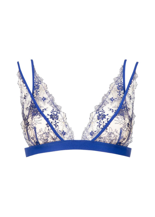 Atelier Amour After Midnight Triangle Bra (Ink Blue) | Avec Amour Luxury Lingerie