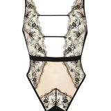 Atelier Amour After Midnight Bodysuit - See-Through Bodysuit - Nude Mesh Lace - Avec Amour Sexy Lingerie