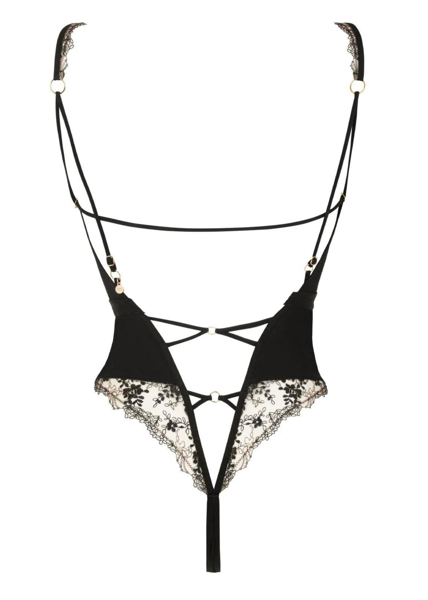 Atelier Amour After Midnight Bodysuit - See-Through Bodysuit - Nude Mesh Lace - Avec Amour Sexy Lingerie