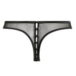 Atelier Amour Soft Insomnia Open Thong - Black Mesh Openable Thong - Avec Amour Sexy Lingerie