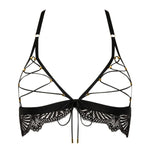 Atelier Amour Enlace Moi / Embrace Me Triangle Harness Bralette (Black) | Avec Amour Luxury Lingerie