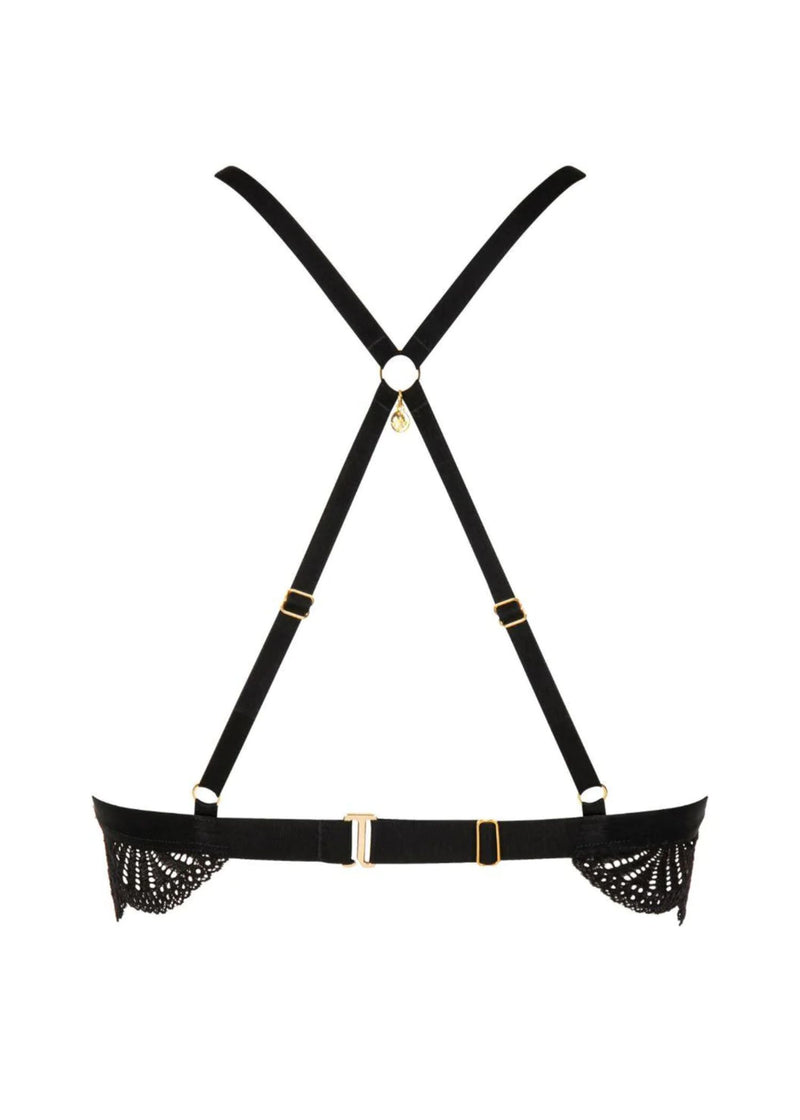 Atelier Amour Enlace Moi / Embrace Me Triangle Harness Bralette (Black) | Avec Amour Luxury Lingerie
