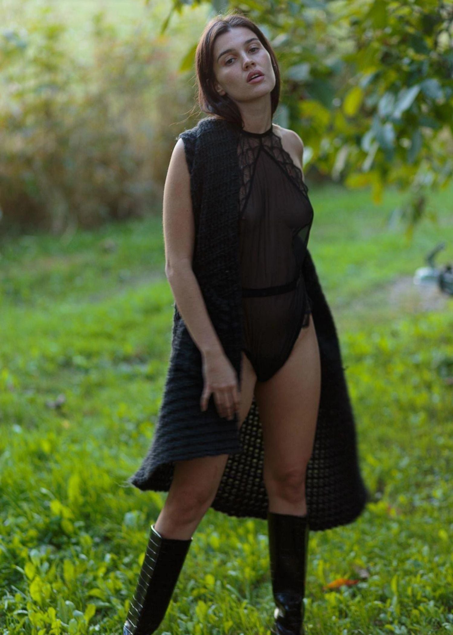 Atelier Amour Mystic Shadow Body - Black See-Through Bodysuit - See-Through Lingerie - Avec Amour Sexy Lingerie