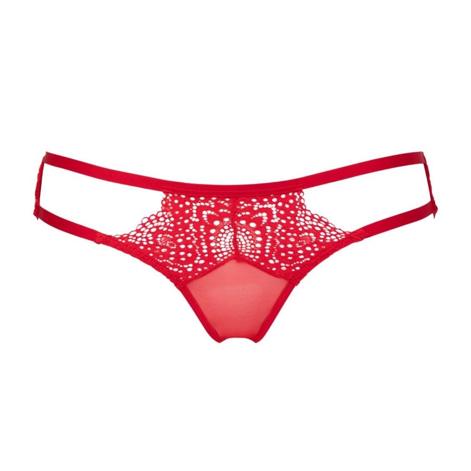 Atelier Amour Desire (Rouge) Open Brief - Red Lace Backless Panty - Avec Amour Sexy Lingerie