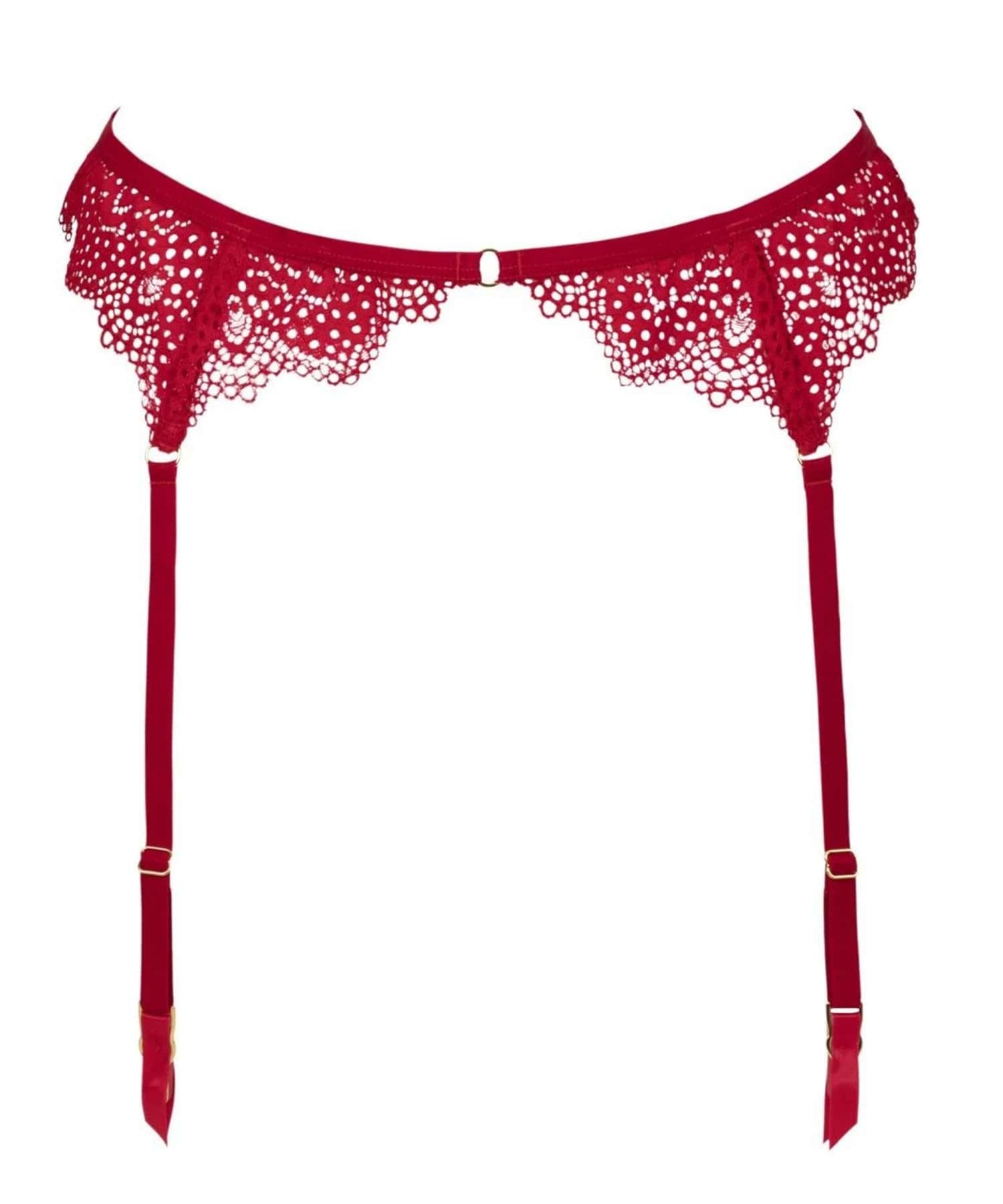 Atelier Amour Desire (Rouge) Suspender Belt - Red Lace Suspenders - Avec Amour Sexy Lingerie