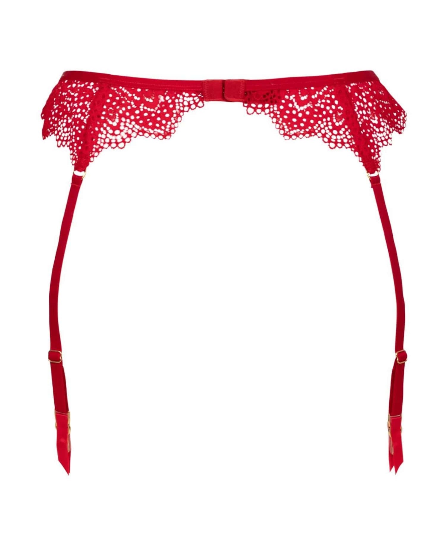 Atelier Amour Desire (Rouge) Suspender Belt - Red Lace Suspenders - Avec Amour Sexy Lingerie
