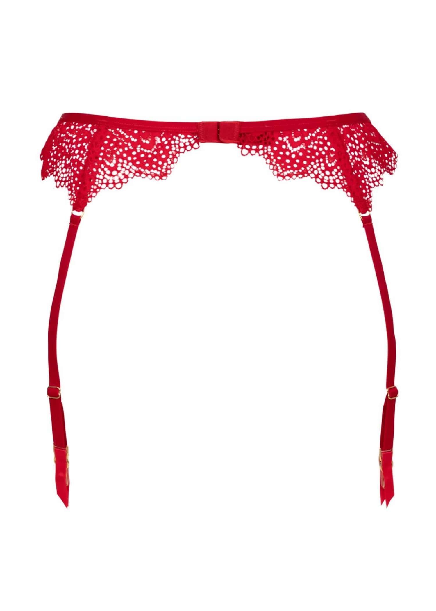 Atelier Amour Desire (Rouge) Suspender Belt - Red Lace Suspenders - Avec Amour Sexy Lingerie