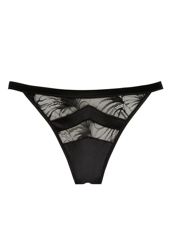 Atelier Amour Night on Broadway Open Brief - Black Lace Satin Backless Panty - Avec Amour Sexy Lingerie