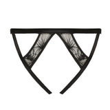 Atelier Amour Night on Broadway Open Brief - Black Lace Satin Backless Panty - Avec Amour Sexy Lingerie