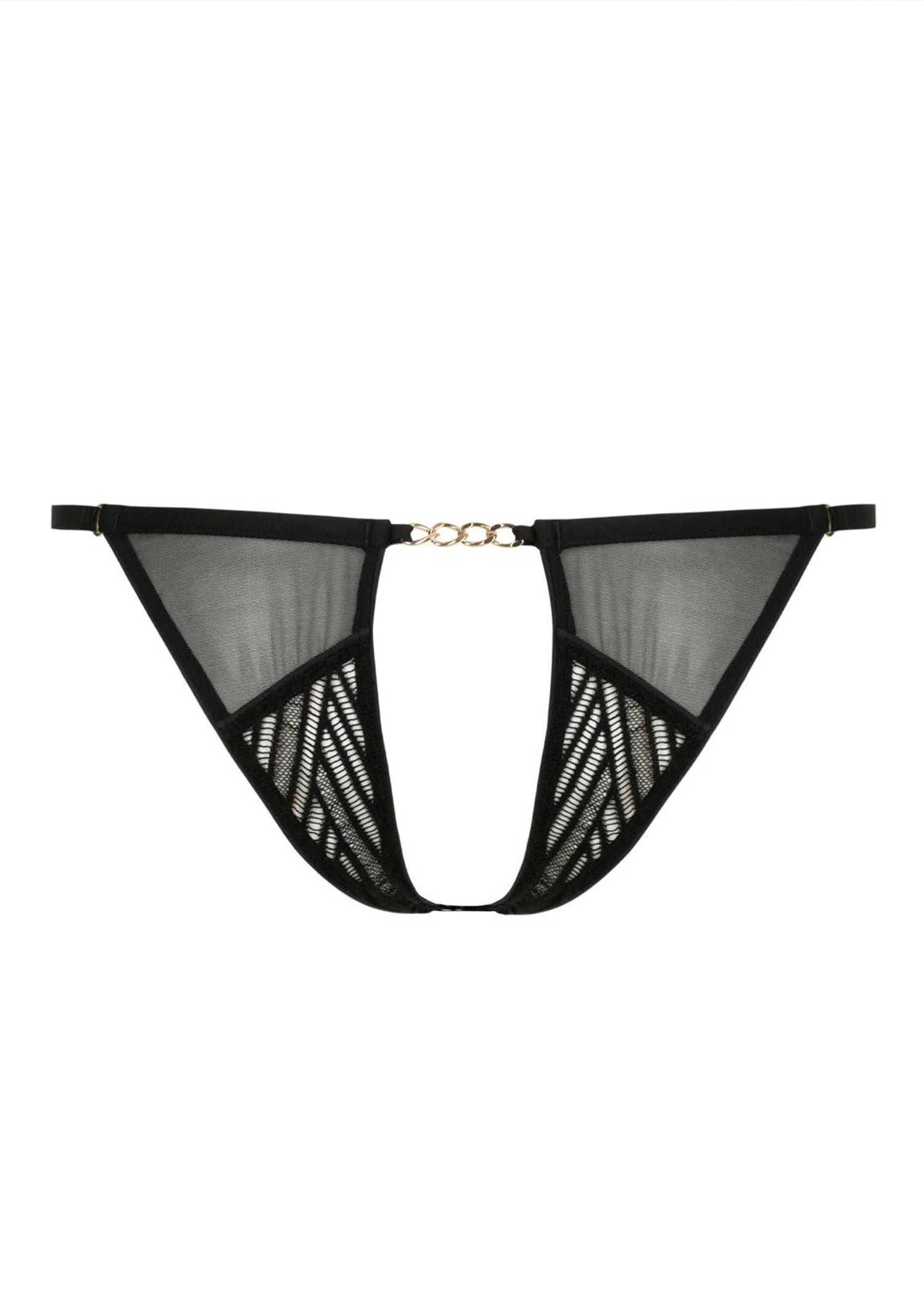 Atelier Amour Sensual Wave - Black Lace Open Brief - Ouvert Panty - Avec Amour Sexy Lingerie