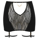 Atelier Amour Sensual Wave - Black Lace Suspender Skirt with Detachable Garter - Avec Amour Sexy Lingerie