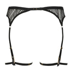 Atelier Amour Sensual Wave - Black Lace Suspender Belt with Detachable Garters - Avec Amour Sexy Lingerie