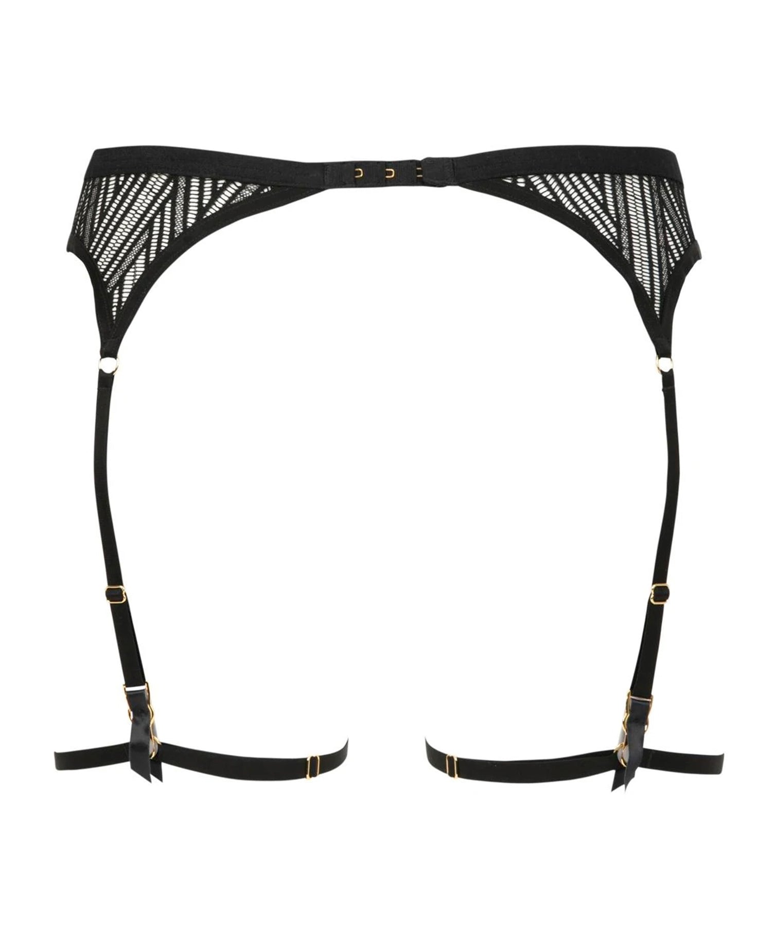 Atelier Amour Sensual Wave - Black Lace Suspender Belt with Detachable Garters - Avec Amour Sexy Lingerie