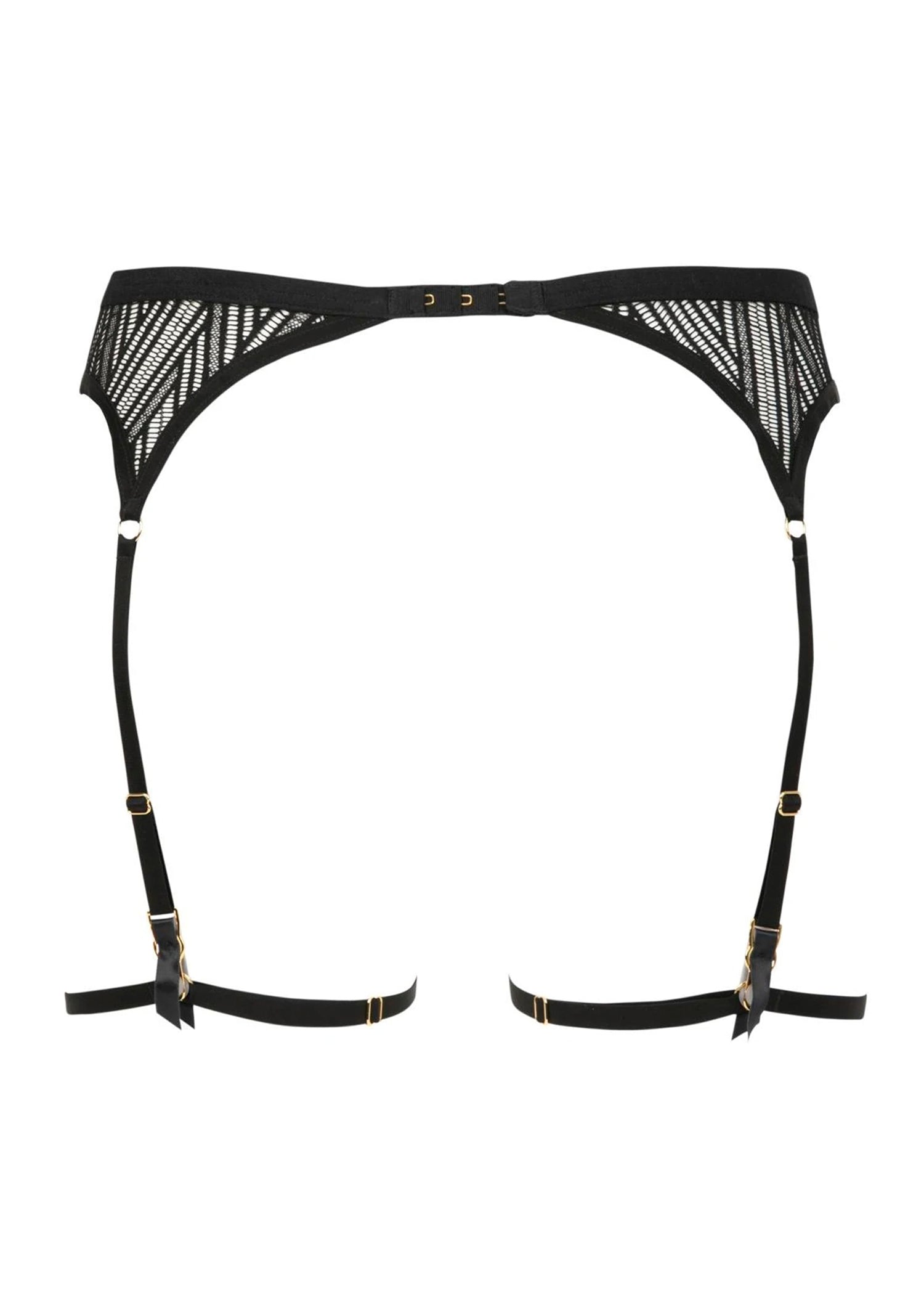 Atelier Amour Sensual Wave - Black Lace Suspender Belt with Detachable Garters - Avec Amour Sexy Lingerie