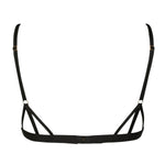 Atelier Amour Sensual Wave - Black Lace Triangle Ouvert Bra - Openable Bralette - Avec Amour Sexy Lingerie