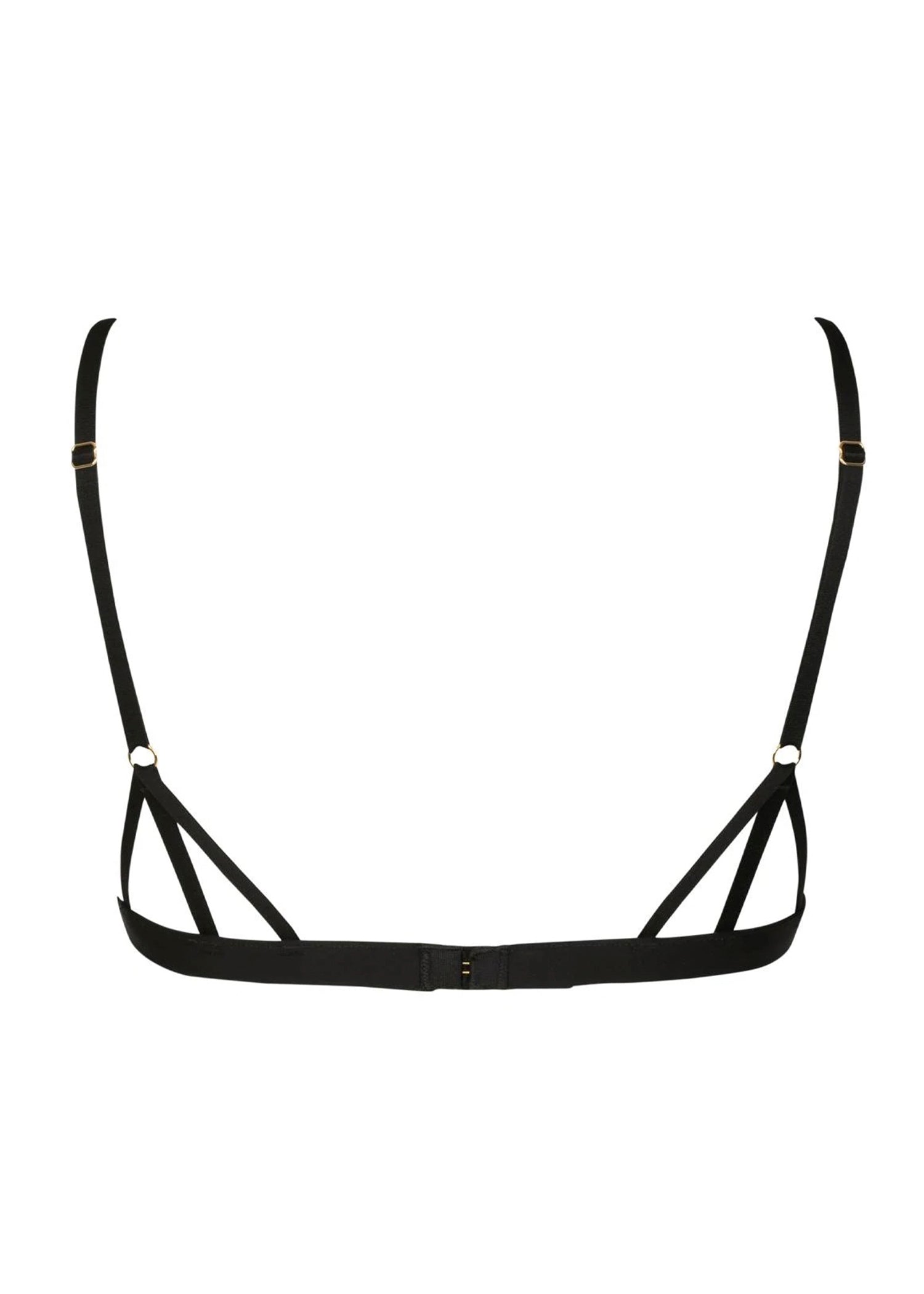 Atelier Amour Sensual Wave - Black Lace Triangle Ouvert Bra - Openable Bralette - Avec Amour Sexy Lingerie