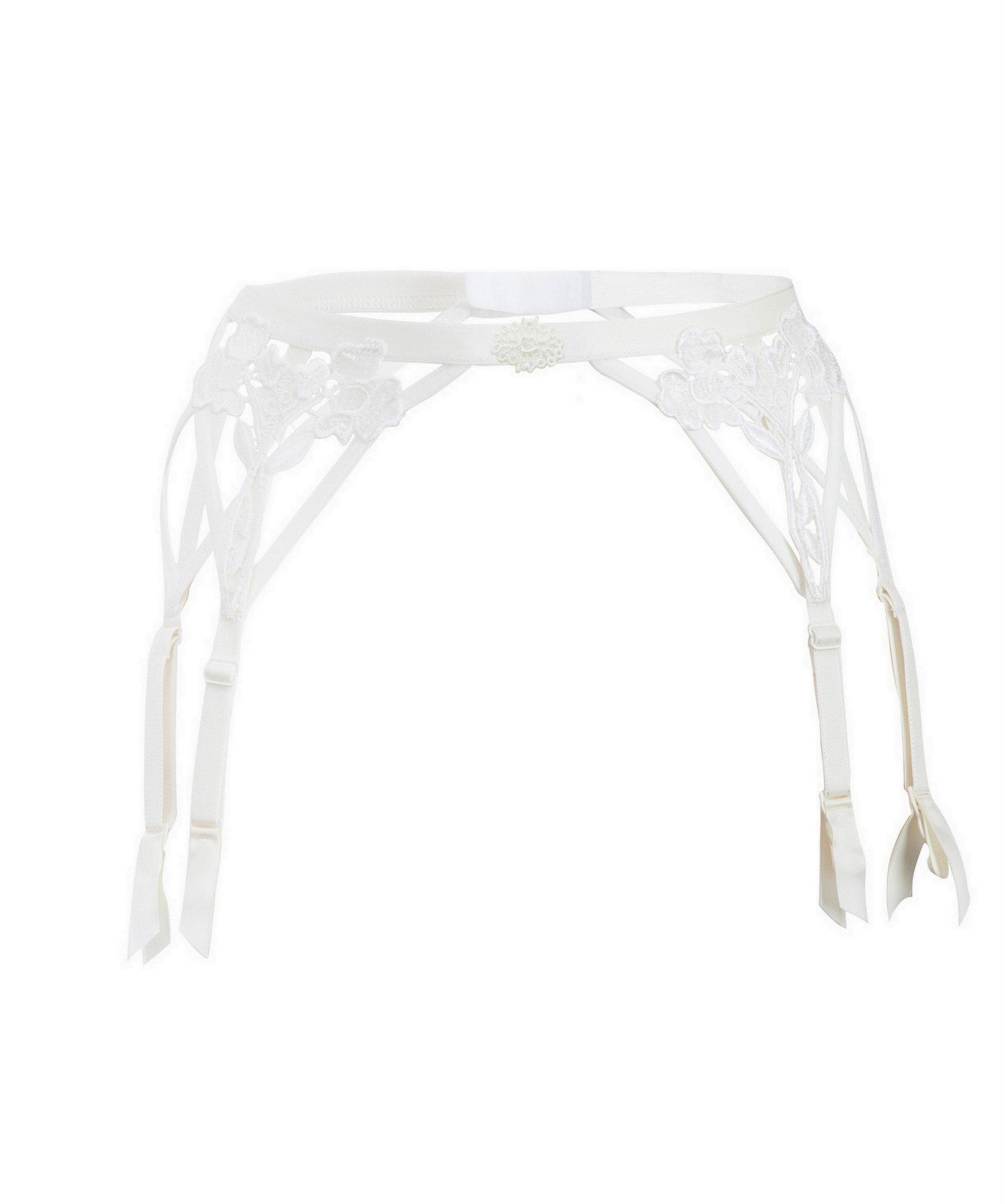 Nova Suspender Belt (Ivory)-Bottoms-Bluebella-AvecAmourLingerie