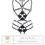 Baed Stories Love Line Love Time Black Body Harness | Avec Amour Sexy Lingerie - Role-Play Lingerie