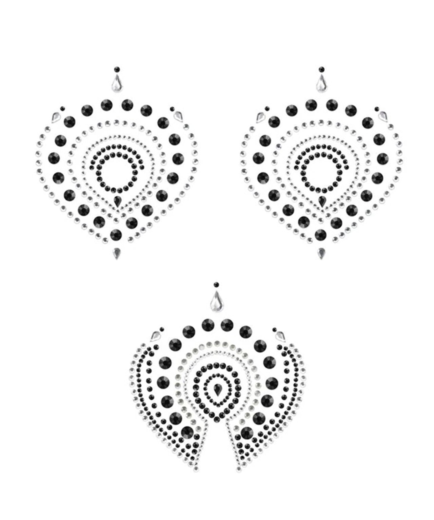 Bijoux Indiscrets Flamboyant Body Jewellery (Black/Silver) - Nipple Sticker, Nipple Cover | Avec Amour Lingerie Accessory