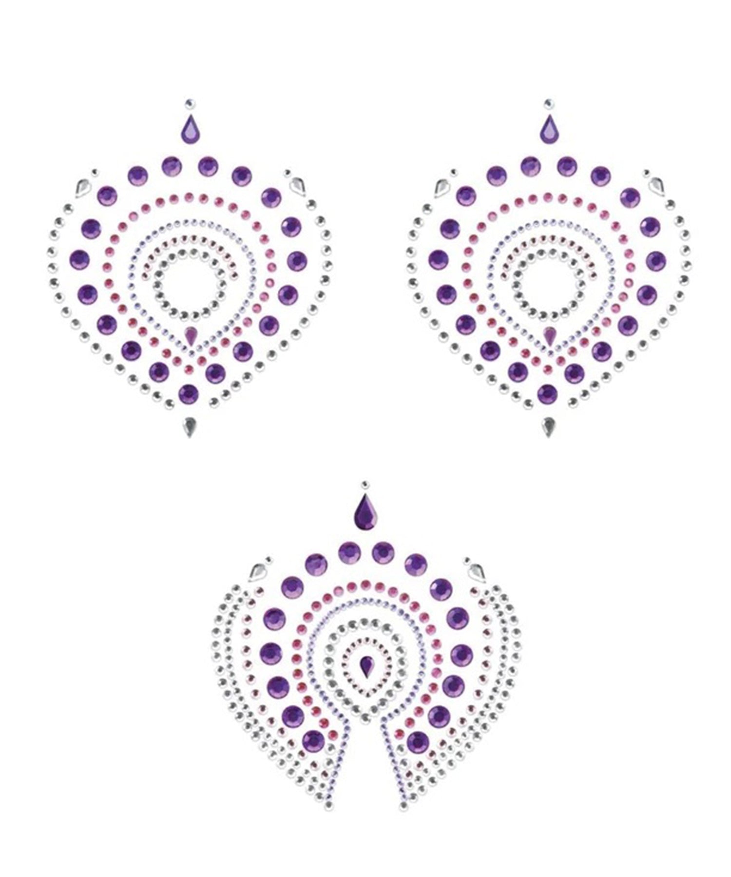 Bijoux Indiscrets Flamboyant Body Jewellery (Purple/Pink) - Nipple Sticker, Nipple Cover | Avec Amour Lingerie Accessory