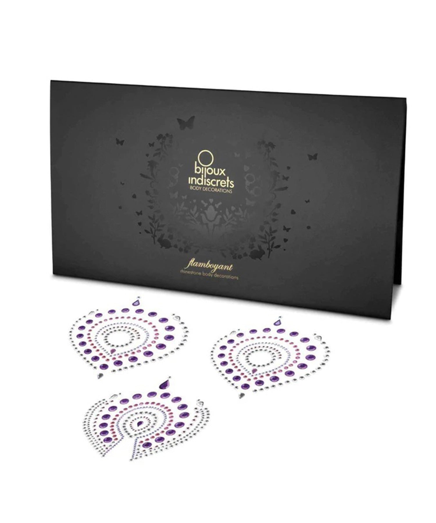 Bijoux Indiscrets Flamboyant Body Jewellery (Purple/Pink) - Nipple Sticker, Nipple Cover | Avec Amour Lingerie Accessory