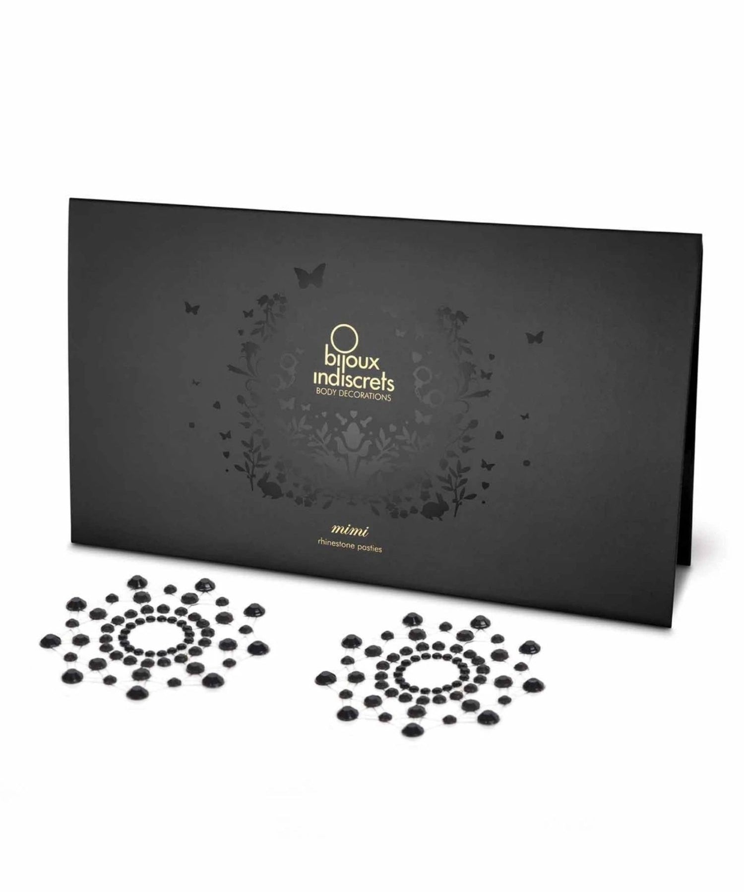 Bijoux Indiscrets Mimi Black Rhinestone Pasties - Nipple Stickers - Lingerie Accessories